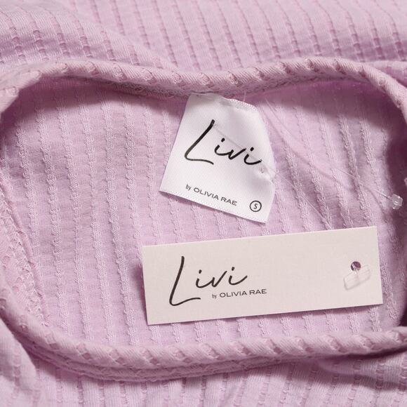 Livi by Olivia Rae Lilac Purple Ribbed Tank Top High Neck Racerback Size S - Picture 6 of 9